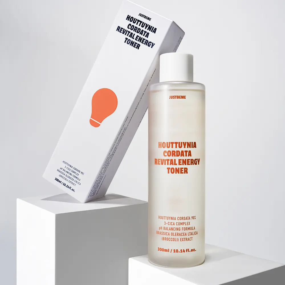 [JUSTBEME] Revital Energy Toner with Houttuynia Cordata Extract, Korean, K-Beauty, Hydrating, Moisturizing, Soothing, Calming, Cica, Skincare 300ml