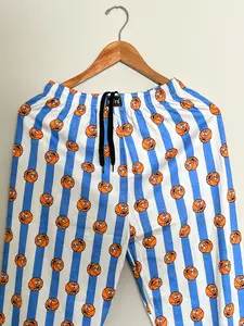 100% Cotton: Basketball Print Soft Pajama Pants with Sporty Stripes Loungewear Sleepwear