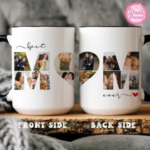 [SALE OFF] Personalized Photo Mug For MOM, Custom Mothers Day Cup, Photo Collage Mug, MOM Birthday Gift, Mother Gift From Son Daughter Husband, MOM Mug