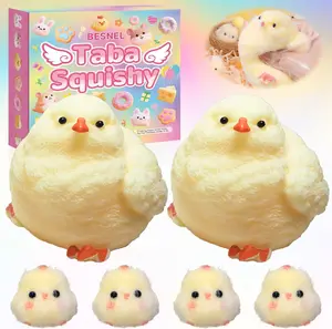 quishy Fidget Toys-3.15in, Handmade Ultra Soft Chick Taba Squishy Kit, Cute Fidget Toys Silicone Squeeze Toys for Kids & Adults Stress Relief