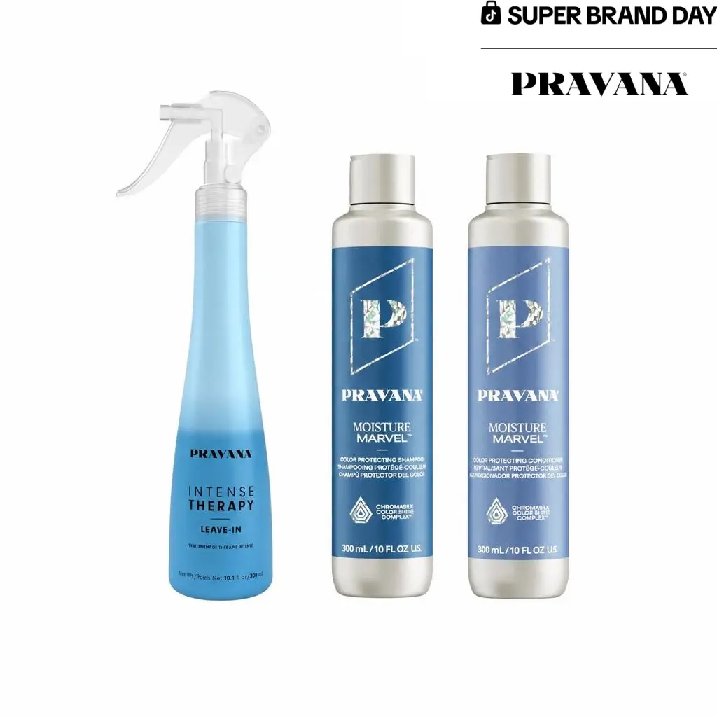 PRAVANA Moisture Marvel Shampoo, Conditioner & Leave-In Hydrating Mist Bundle
