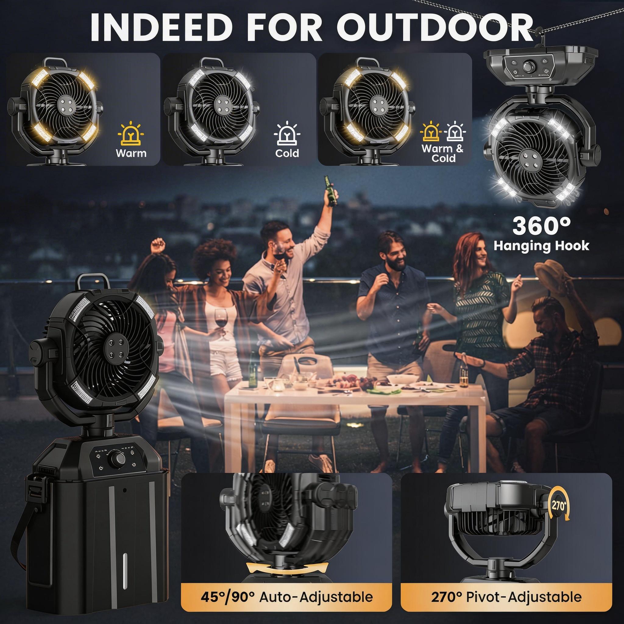 YoungSa Portable Camping Misting Fan with 6L Bucket 32000mAh Rechargeable Multifunction Fan,Infinitely variable speed,4 Spray Mister with LED Lantern,Remote & Hook for Patios,Fishing,Travel,Garden Party,Golf,Outside YoungSa Portable Camping Misting Fan with 6L Bucket 32000mAh Rechargeable Multifunction Fan,Infinitely variable speed,4 Spray Mister with LED Lantern,Remote & Hook for Patios,Fishing,Travel,Garden Party,Golf,Outside
