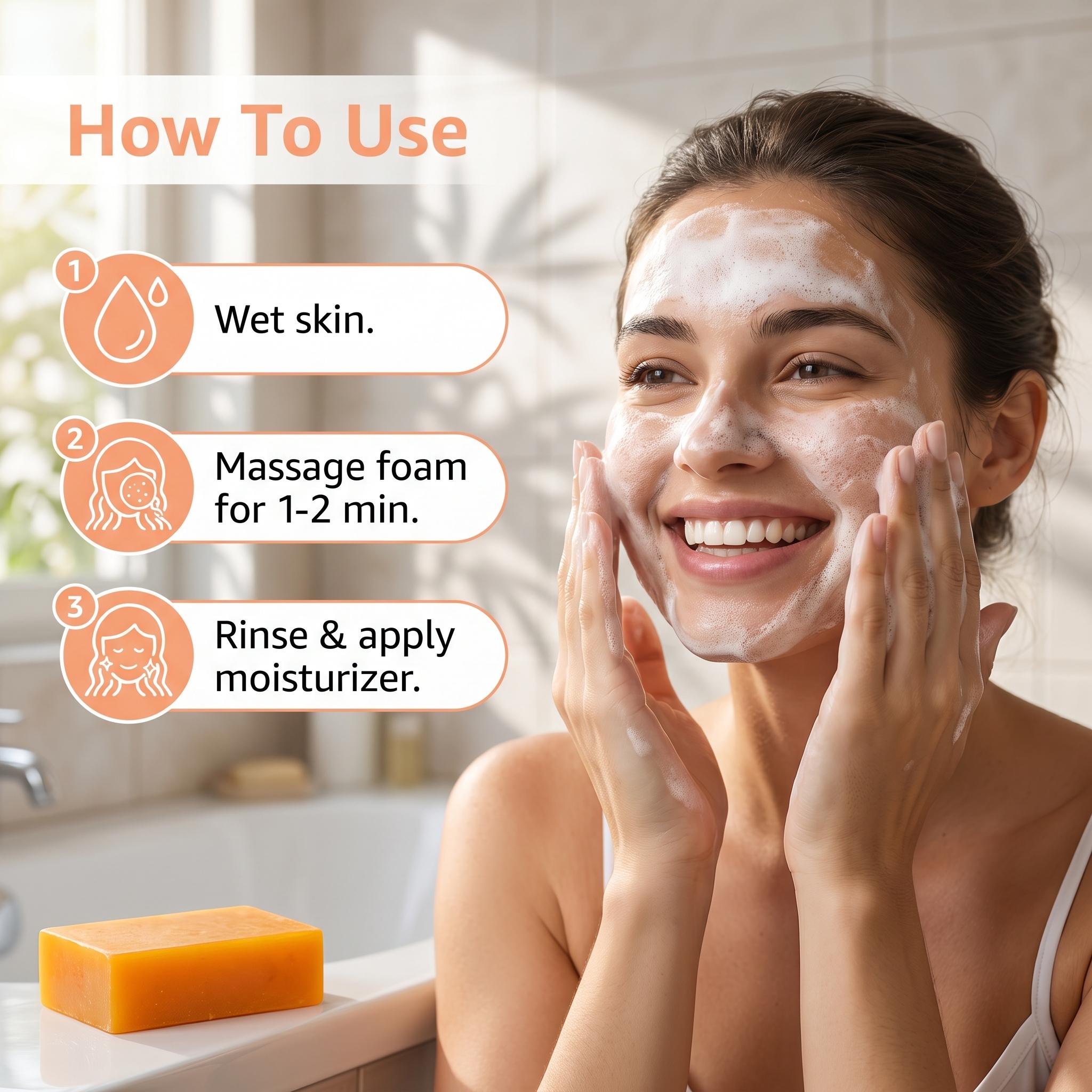 3PCS Lemon Turmeric KojicAcid Soap, Natural Organic Turmeric Face and Body Wash Soap Bar, Firm Pores, Even Out Skin Tone,Lemon Turmeric Glowing Skin Care Soap, Deep Clean