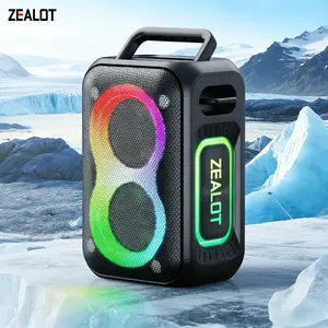 Wireless & Durable ZEALOT Bluetooth Speaker, 60W Strong Sound, IPX6 Waterproof, RGB Lights, Long Playtime & Multi-Ports, Dual Carry for Parties & Camping Trips.