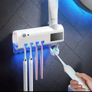 1 Toothbrush UV Device, USB Power Supply - Wall Mounted 4-Slot Toothbrush Intelligent Toothpaste Dispenser Bathroom Accessories Home Bathroom Decor Back To School