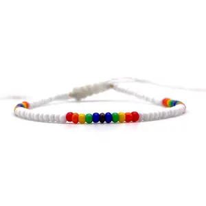 White Rainbow Aztec Adjustable Bracelet