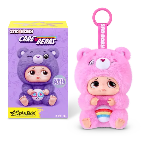 Starbox Sad Baby Care Bear Collectible Blind Box - Cute Cartoon Figure Keychain Accessory with Clip, Cool Keychains, Quirky Unique Gifts, Mini Purse Items (1 Unit, 1/128 Chance Adds Chase Excitement)