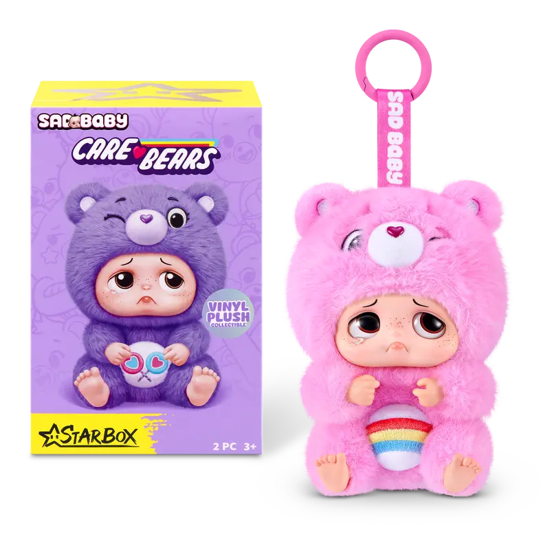 Starbox Sad Baby Care Bear Collectible Blind Box - Cute Cartoon Figure Keychain Accessory with Clip, Cool Keychains, Quirky Unique Gifts, Mini Purse Items (1 Unit, 1/128 Chance Adds Chase Excitement)