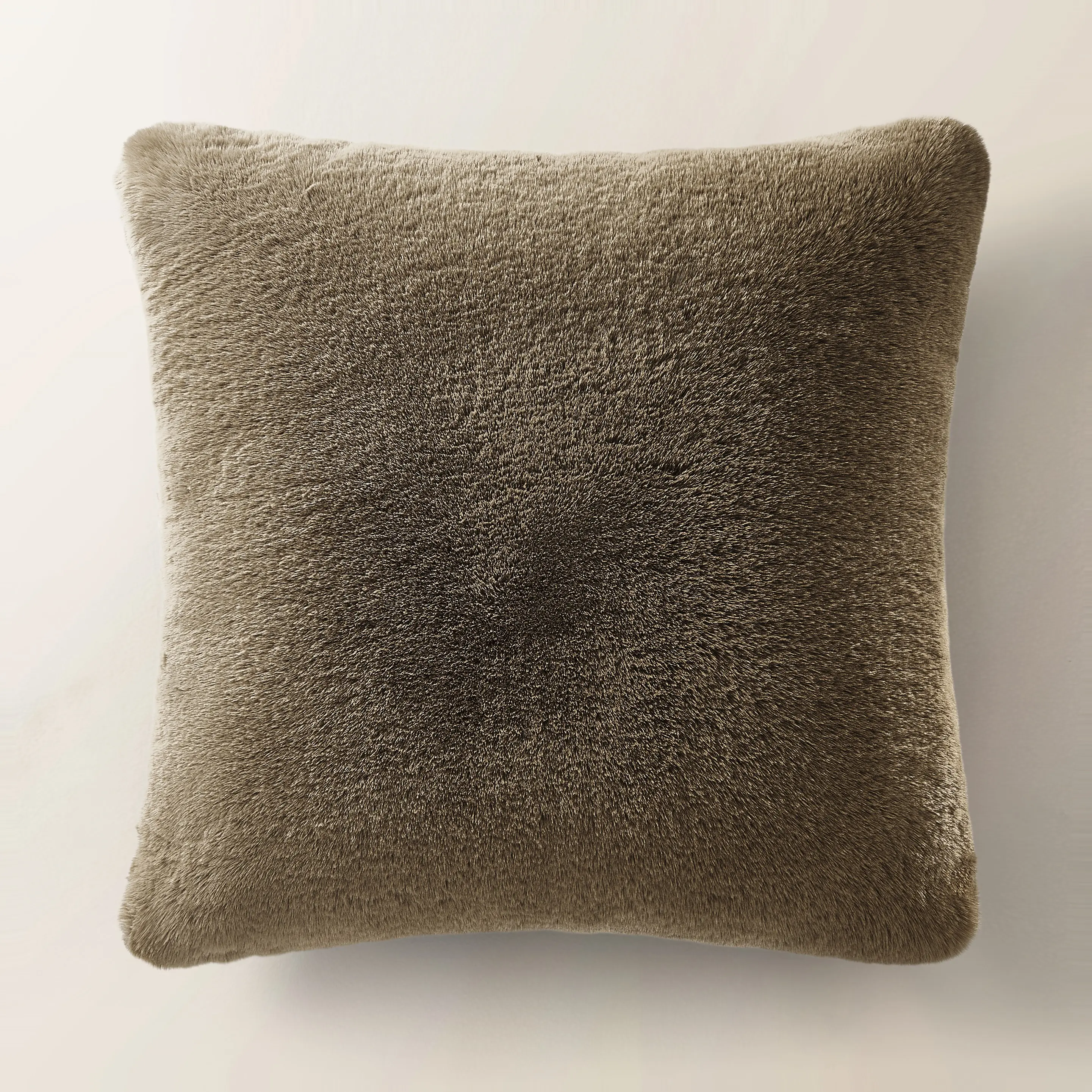 Z Gallerie Shay 100% Polyester Fur Square Decorative Pillow - 22"-30" Sizes (22"x22" Option), Rich Mocha & Ivory Tactile Finish, Ultra Plush Faux Fur Sofa/Couch Cushion Decorations with Hidden Zipper, Removable Feather Down Insert