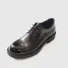 Men's Leather Office Shoes - Formal Round Toe, Large Head Design, Braided Laces, Cuban Heel, Ankle-High, Rubber Sole, All-Season Retro Footwear for Business, Banquets, Casual Wear