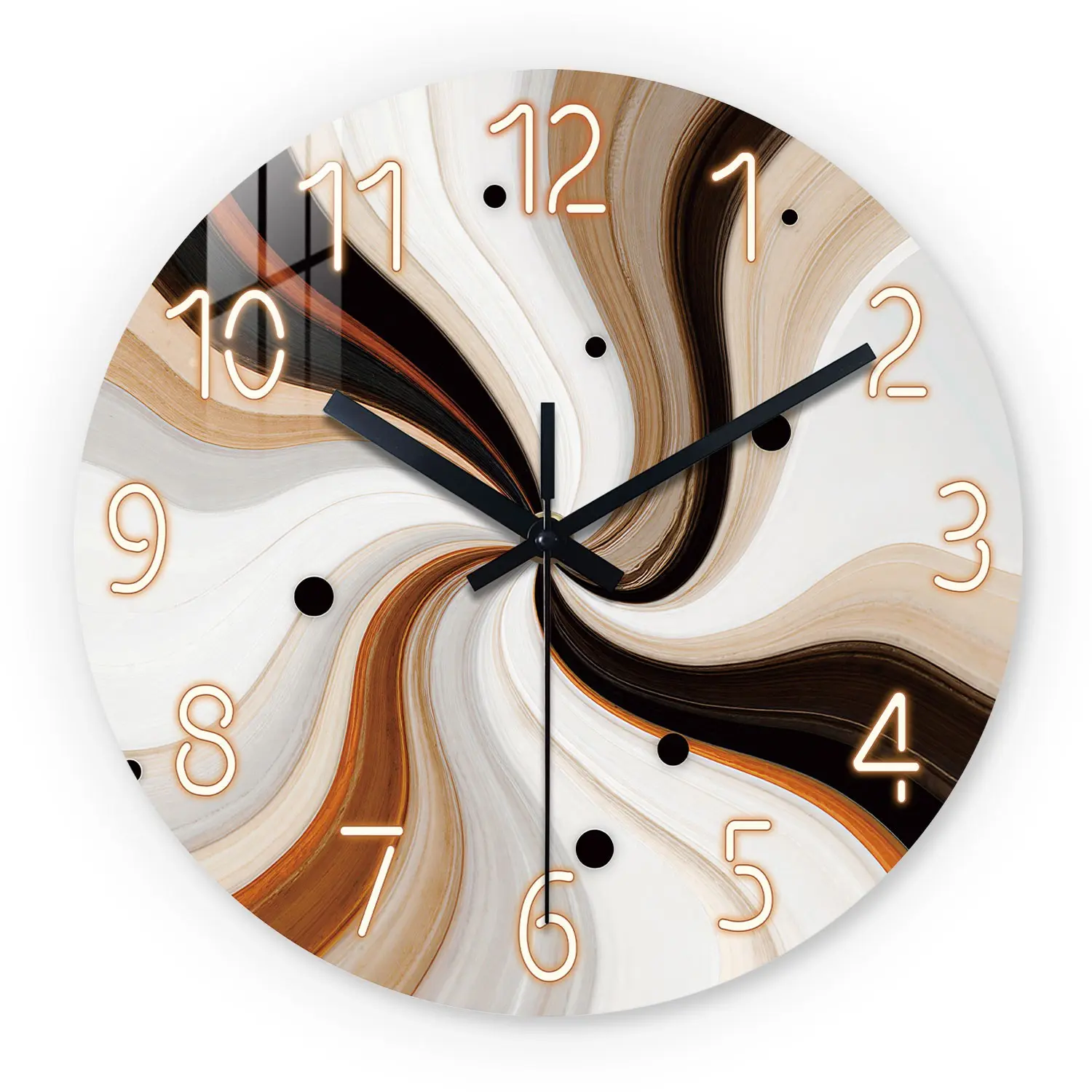 Marble Pattern Wooden Wall Clock, Creative Decorative Clock, 10-24 Inch Silent Clock, Aa Battery Powered, Ideal for Living Room, Bedroom, Office, Mother's Day Gift