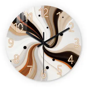 Marble Pattern Wooden Wall Clock, Creative Decorative Clock, 10-24 Inch Silent Clock, Aa Battery Powered, Ideal for Living Room, Bedroom, Office, Mother's Day Gift