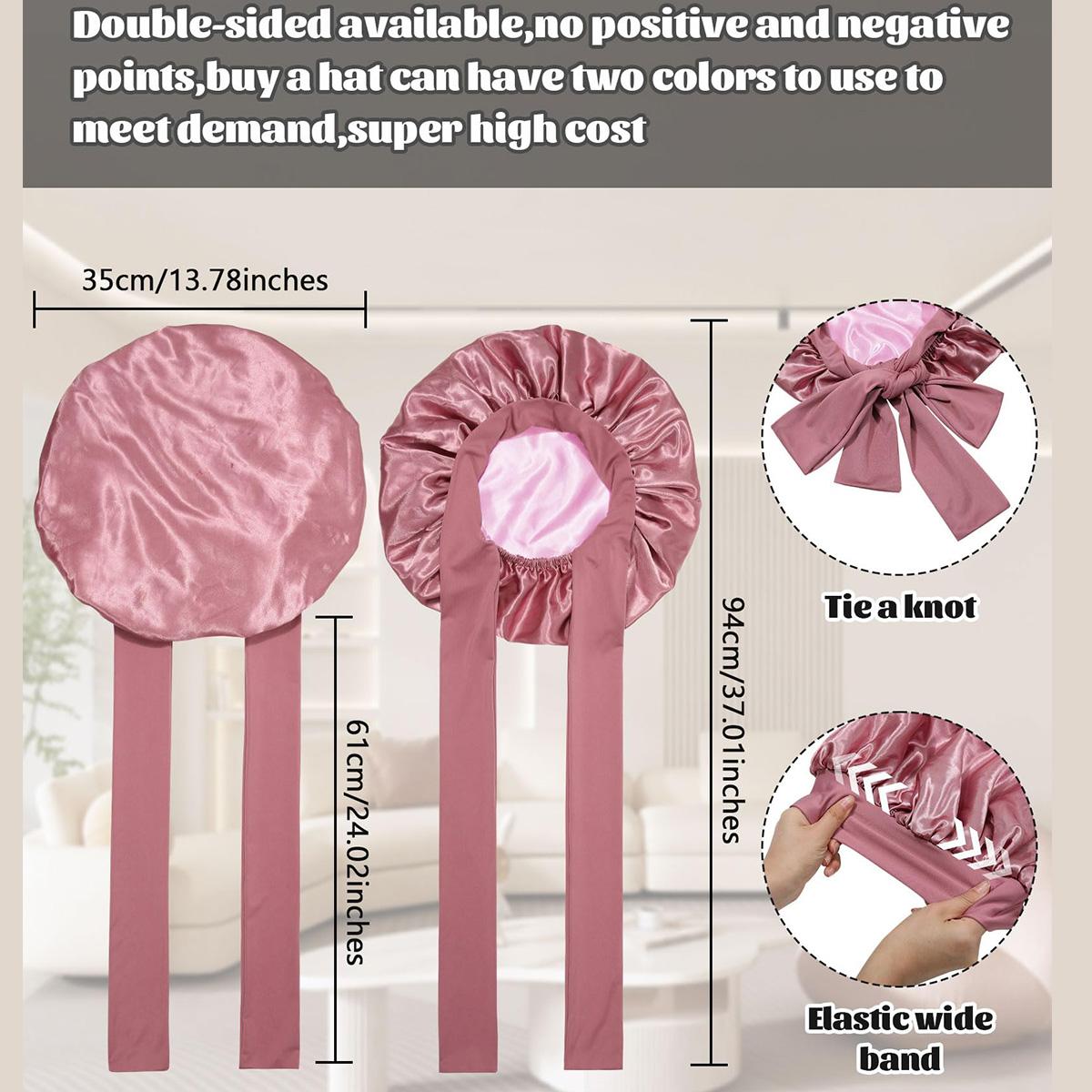 AWAYTR Satin Bonnet for Sleeping Silk-Like Sleep Cap Double Layer Hair Bonnet with Elastic Tie Band for Curly Hair Night Cap AWAYTR Satin Bonnet for Sleeping Silk-Like Sleep Cap Double Layer Hair Bonnet with Elastic Tie Band for Curly Hair Night Cap