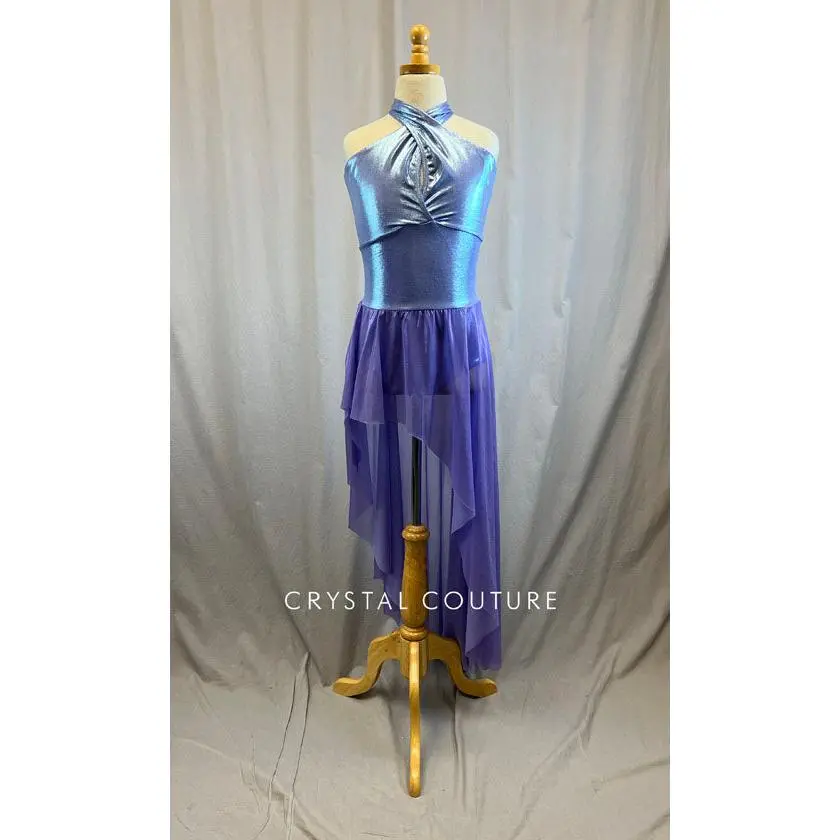 *Brand New* Lavender Metallic Leotard with Metallic Mesh Long Skirt