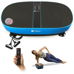 Lifepro VibraPulse Vibration Plate with Remote Control & Resistance Bands for Home Workout Fitness Equipment - 99 Speed Levels 9 Programs Compact Design Quiet Operation