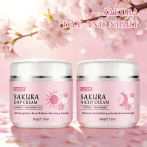 Gswp Sakura Day & Night Moisturizing Cream Set, Includes Day Cream and Night Cream, Deep Hydration Skincare, All Skin Types, 120g