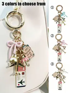 Travel-Themed Alloy Keychain with Durable Resin Printing, Smooth Quick-Release Clip, Perfect Gift for Travelers & Daily Commuters