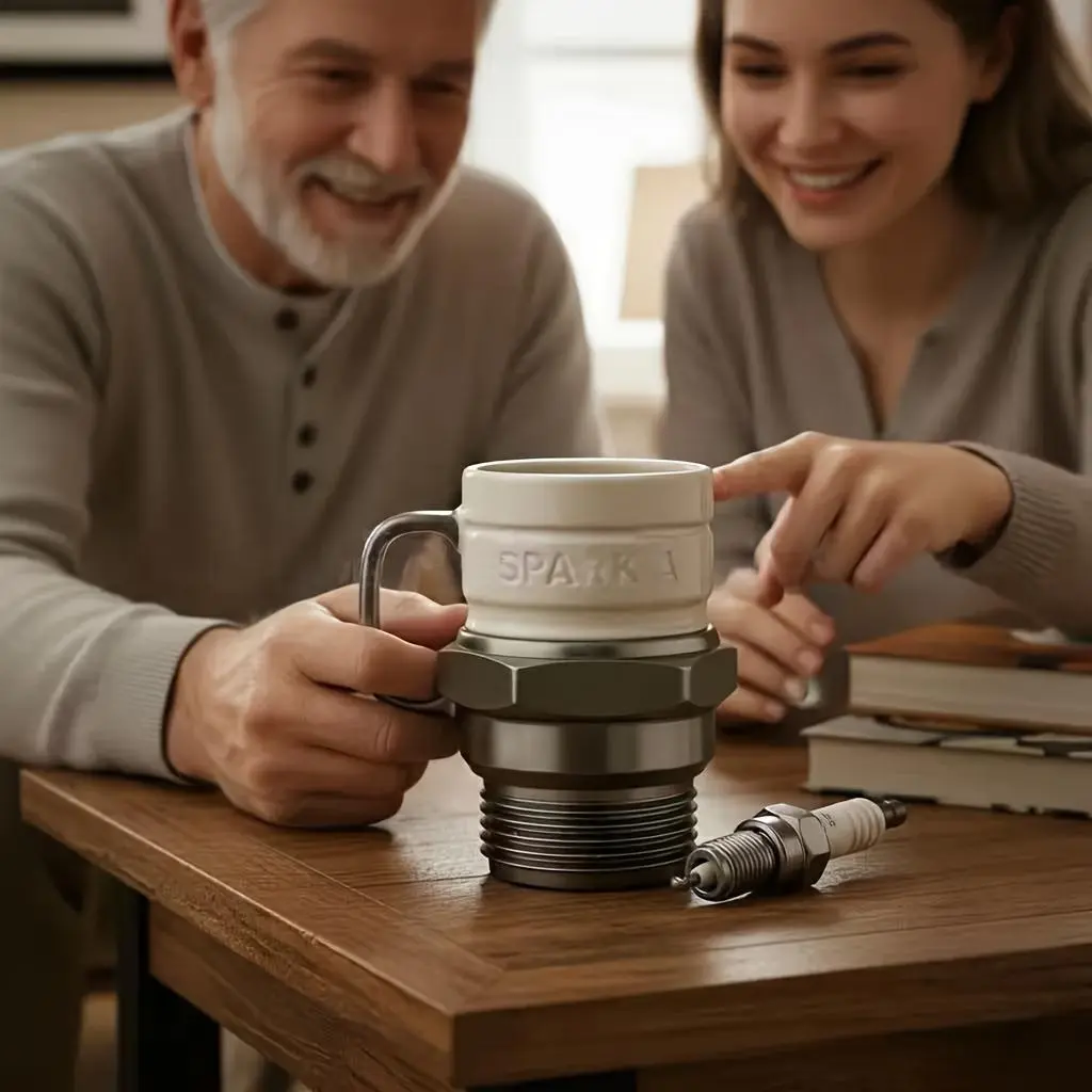 [Spark Plug Cup] Super Cool Spark Plug Decorative Cup, Unique Coffee Mug, Industrial Style Mug, an Awesome New Year Gift