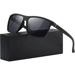 Sunglasses men polarized sunglasses for mens and womens, black retro sun glasses driving fishing UV protection