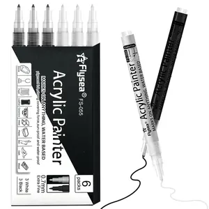 Acrylic Paint Marker Pen (6 Counts/set), Waterproof Quick-drying Paint Pen, Art Supplies for DIY Album, Wooden, Rock Painting, Glass, Ceramic, Canvas