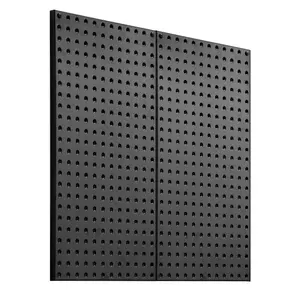 VEVOR Metal Pegboard Panels, 24" x 12" Pegboard, 2 Panels, Heavy Duty Steel Peg Board Wall Organizer, for Living Room Garage Tool Storage Workbench Office Organization Craft Room Kitchen Home, Black
