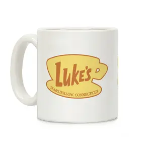 Sale Up to 50% ] Luke's Diner Logo Coffee Mug,  11 oz or 15 oz Ceramic Drinkware with Large Handles, Printed in the USA