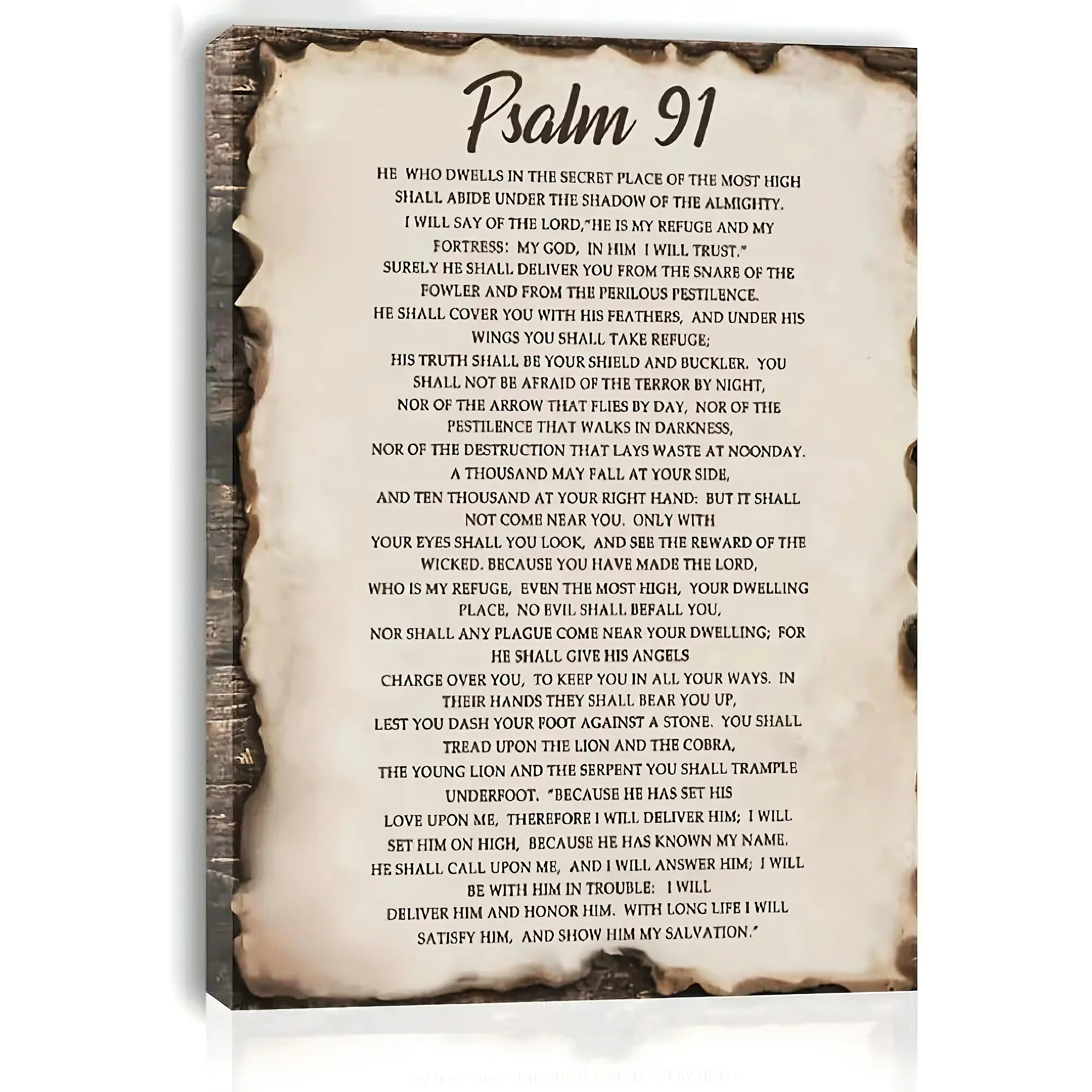 Religious Scripture Text Wooden Frame Painting with Artificial Leather Accent (11.8x15.7in) - Indoors Home Decor, Home Supplies, Ideal Christmas Gift for Living Room-Office Use, Ornaments, Room Decor