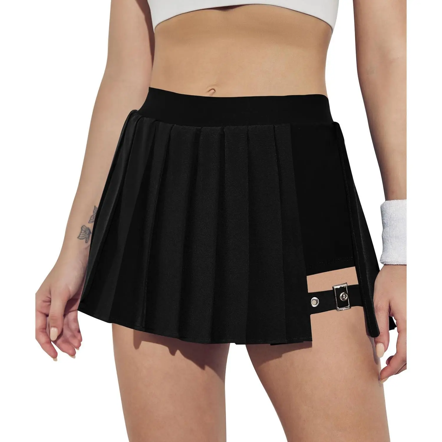 Imily Bela Womens High Waisted Pleated Tennis Skirts Adjustable Buckle Athletic Skorts Skirts with Pocket
