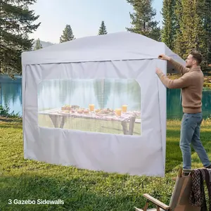 VEVOR Canopy Sidewalls, Fit for 10 x 10 ft Pop Up Canopy Tent, Tent Side Walls with Waterproof and Sunlight Protection Layer for Outdoor Event Tents, Vendor Booths, Camping (1 Sidewall Only, White)
