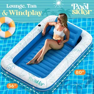 Exquisite High-End Inflatable Sunbed Water Lounger |   Large Inflatable Sunbed for Adults - 4-in-1 Multi-Functional Sunbathing Tub |   Swimming Pool Float Ring for Adults, Inflatable Swimming Pool Float Ring |       Sunbathing Float - Sunbathing Pool Floa