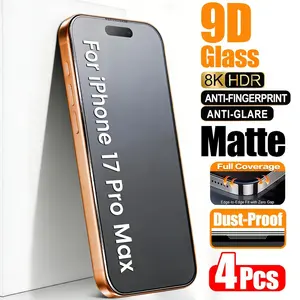 4-Piece Full-Cover Matte Tempered Glass Protective Screen Protector, Compatible with iPhone Models, Anti-Fingerprint, Durable Protection
