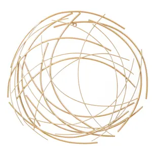 LuxenHome Gold Metal Abstract Swirl Round Wall Decor