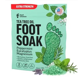 Tea Tree Oil Foot Soak with Epsom Salt - For Toenail Repair, Odor Elimination & Softening Calluses - Soothes Tired, Sore Feet & Itchy Skin - Made in USA, 16 oz