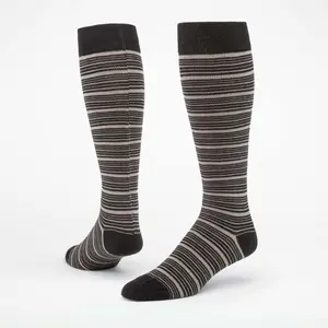 Maggie`s Organics Organic Cotton Compression Sock- Black/Grey