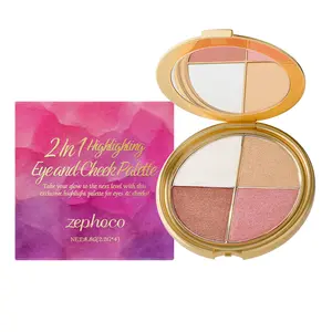 3-in-1 Highlighting Eye & Cheek Palette | Silky Eyeshadow, Creamy Blush & Shimmer Highlighter Trio with Vitamin E | Travel-Size Natural Glow Makeup