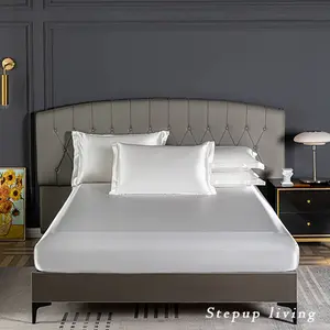 Solid Color Satin Fitted Sheet,Pillowcase Without Pillow Filler,2/3 Counts set,Silky Bedding Set with Deep Pockets,Cooling Sheet Set for Home,Hotel