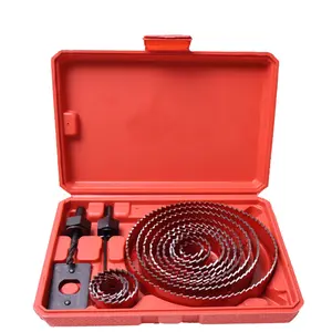 16-Piece Carbon Steel Woodworking Hole Saw Set, High-Carbon Steel Construction, Precision Center Drill Bits, Triangle Handle Design