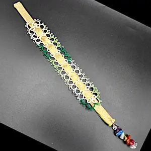 Handmade Lace Bookmark with Bead Accent - Made in the US