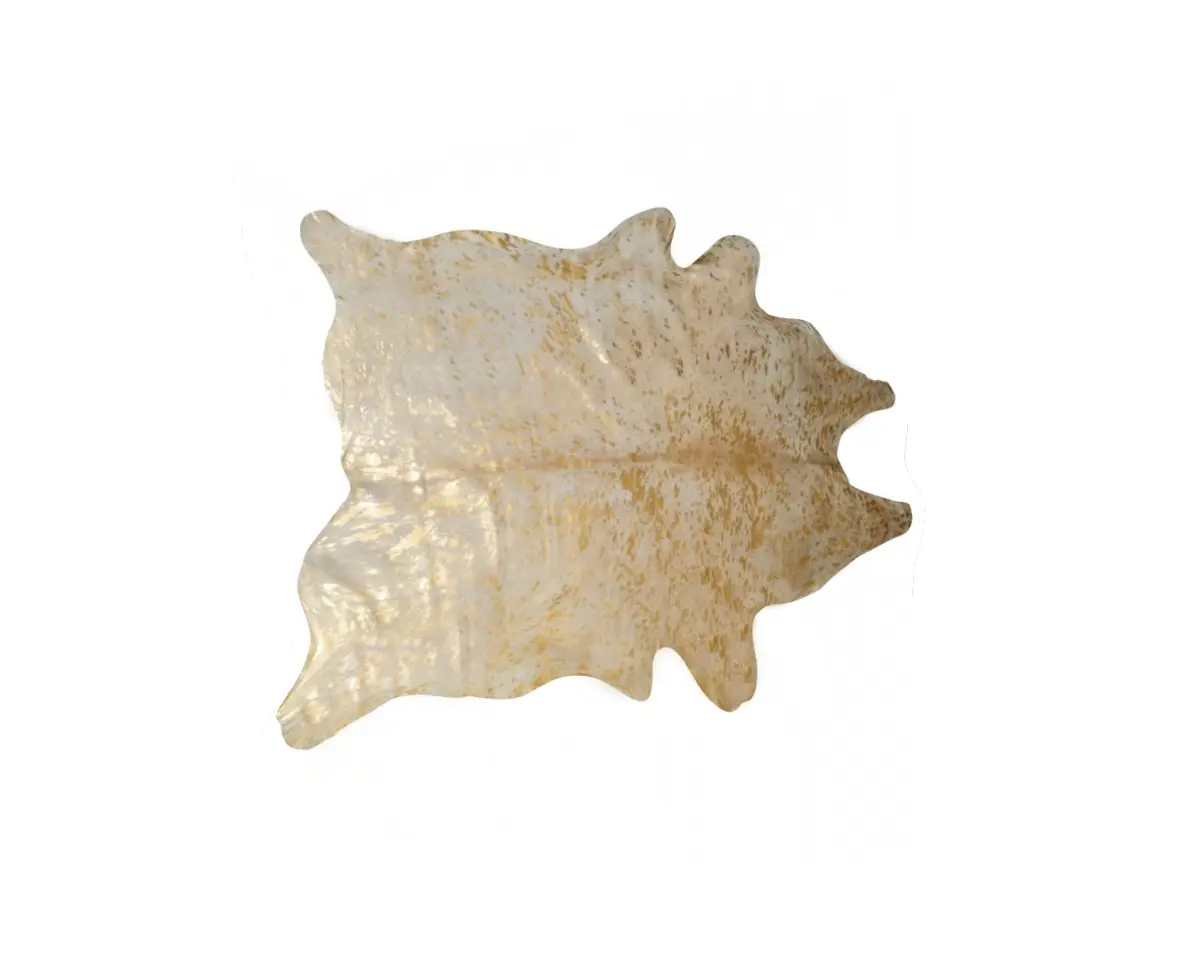Handmade Craft Tufted Cow Theme Area Rug - 1-Piece 5x7 Honey Gold Natural Scotland Cowhide, Soft, Fade-Resistant, Stain-Resistant, Indoor (676685044440)