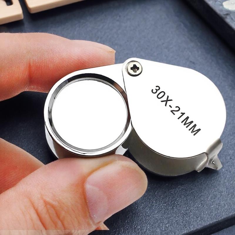 30x Portable Folding Jewelry Magnifier with HD Dual Optical Lenses ...