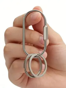 Brass Screw Lock Keychain With 2 Rings,Multifunctional Metal Keychain,Secure Bag Charm Carabiner Clip,Carabiner Keychain Clip For Keys,Stylish Car Key Ring,Bags Accessories,For Hanging Crafts And Various Keys,For Everyday Carry, Travel, Outdoor,