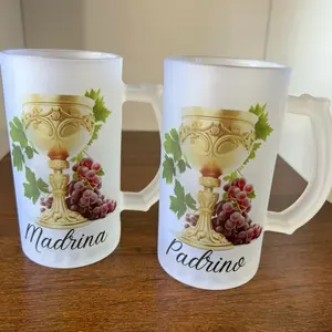 madrina y padrino 16 oz Frosted glass