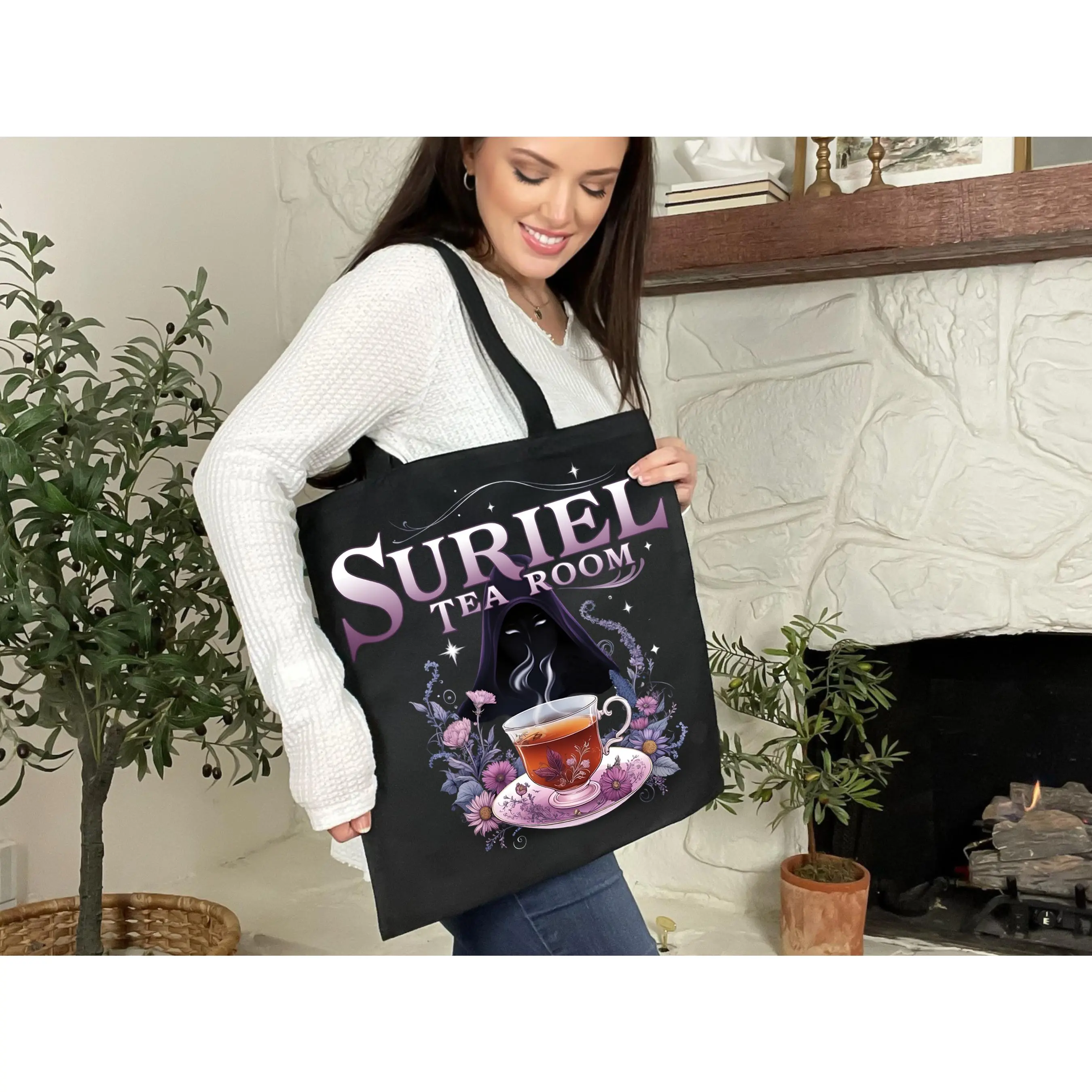 ACOTAR Tote Suriel Tote Bag Bookish Tote  Suriel Tea Room Tote Reader Tote Book Club Tote Bookish Merch Bookworm Tote Bag Velaris Tote Court Of Thorns an Roses Tote Bag Spicy Book Lover Tote ACOTAR Suriel  Fantasy Lover Tote Bag