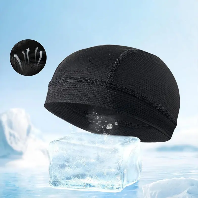 Unisex Biker Skull Cap - Ultra-Light Mesh Cap, Breathable Elastic Sports Outdoor Hat for Cyclists, Moisture-Wicking, Helmet-Friendly, Sun Protection