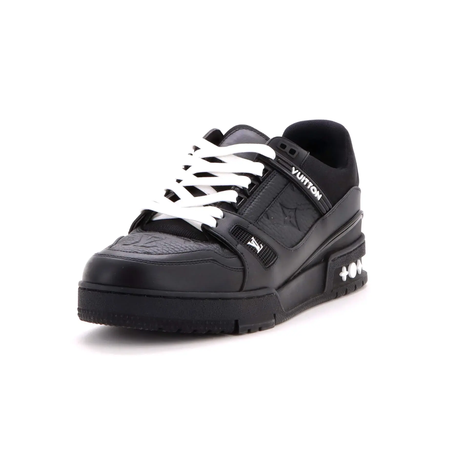 Pre-owned Louis Vuitton LV Trainer Sneakers Monogram Empreinte Leather by Rebag