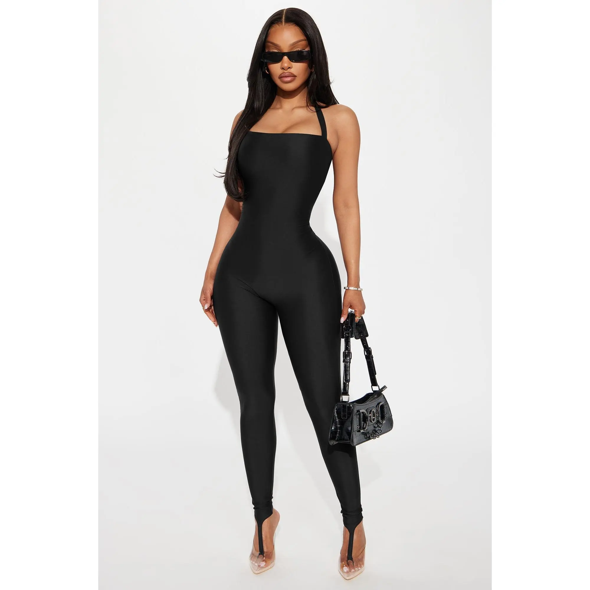 Lead The Way Halter Jumpsuit - Black