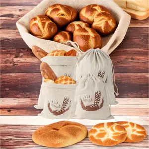 4Pcs Linen Bread Bags Storage Fresh with Drawstring, Reusable, Linen Bag Bread Bag, Bread Bin Made of Cotton Linen, Also Fruit and Vegetable Bags 2 Sizes (9.8x11.8in/11.8x15.7inch) - Tools & Hardware.