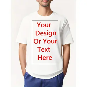 Soft Breathable Customizable Men's T-Shirt  Personalized PhotoText Design, Unisex Casual Short Sleeve Tee, Machine Washable, Unique Gift for Anniversary Valentine's Day