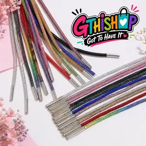 Crystal Drip Rhinestone Shoe Laces – 2PCS 120CM Sparkling Fashion Straps Footwear Shoelace