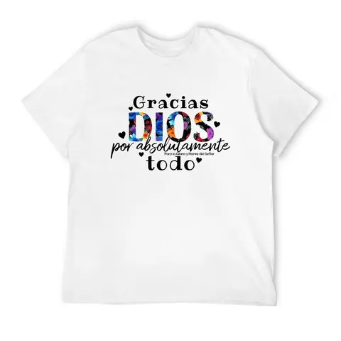 Women's Graphic Tees,Women's Faith Inspired Spanish "Gracias DIOS" Print T-Shirt - Soft Stretch Knit Crew Neck Short Sleeve,Trendy Clothes, All-Season Comfort Casual Tee for Summer Vacation Casual Attire, Comfortable Fit Shirt summer  clothes Cotton Top S